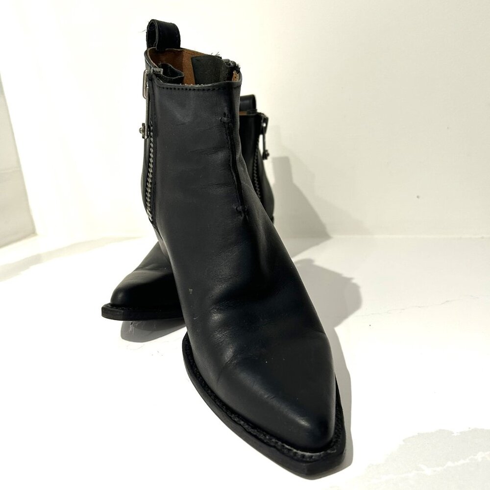 Frye Western-Style Pointed Booties with Side Zippers, Size 7.5 - Gently Used, Ex